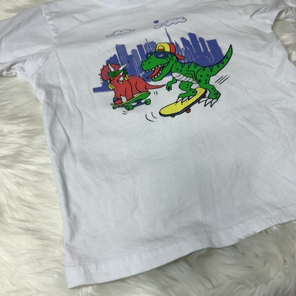 Primark Youth Boy Size 7-8 Years White Shirt with Colorful Dinosaur Graphic - Picture 5 of 12